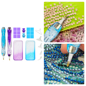 Diamond Painting Pen Diamond Art Pen Diamond Painting Tools (23pcs Blue Purple)