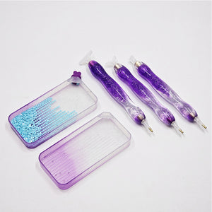 DIY Diamond Painting Pen Diamond Art Pen Diamond Painting Tools (27pcs Purple)