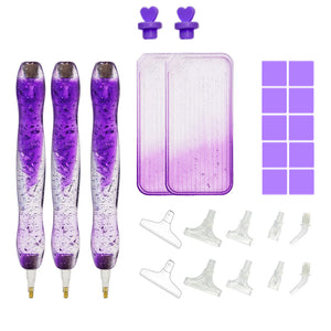 DIY Diamond Painting Pen Diamond Art Pen Diamond Painting Tools (27pcs Purple)