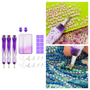 DIY Diamond Painting Pen Diamond Art Pen Diamond Painting Tools (27pcs Purple)