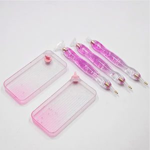 DIY Diamond Painting Pen Diamond Art Pen Diamond Painting Tools (27pcs Pink)