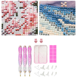 DIY Diamond Painting Pen Diamond Art Pen Diamond Painting Tools (27pcs Pink)
