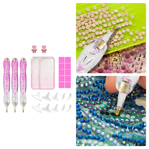 DIY Diamond Painting Pen Diamond Art Pen Diamond Painting Tools (27pcs Pink)