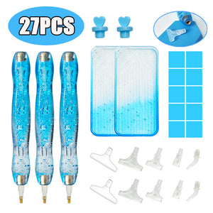 DIY Diamond Painting Pen Diamond Art Pen Diamond Painting Tools (27pcs Blue)