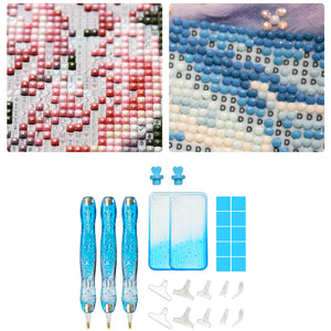 DIY Diamond Painting Pen Diamond Art Pen Diamond Painting Tools (27pcs Blue)