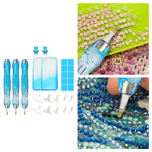 DIY Diamond Painting Pen Diamond Art Pen Diamond Painting Tools (27pcs Blue)