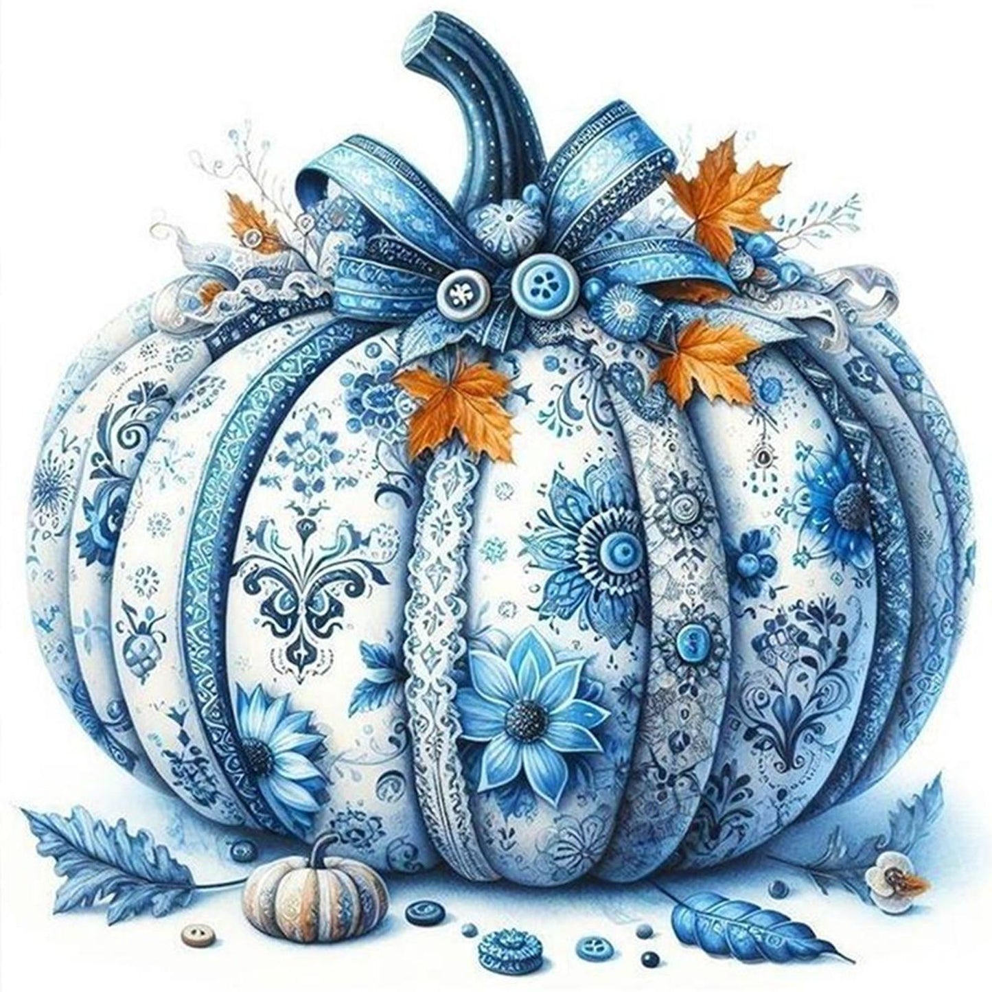 Halloween Pumpkin - Full 11CT Stamped Cross Stitch 45x45CM - Yishu