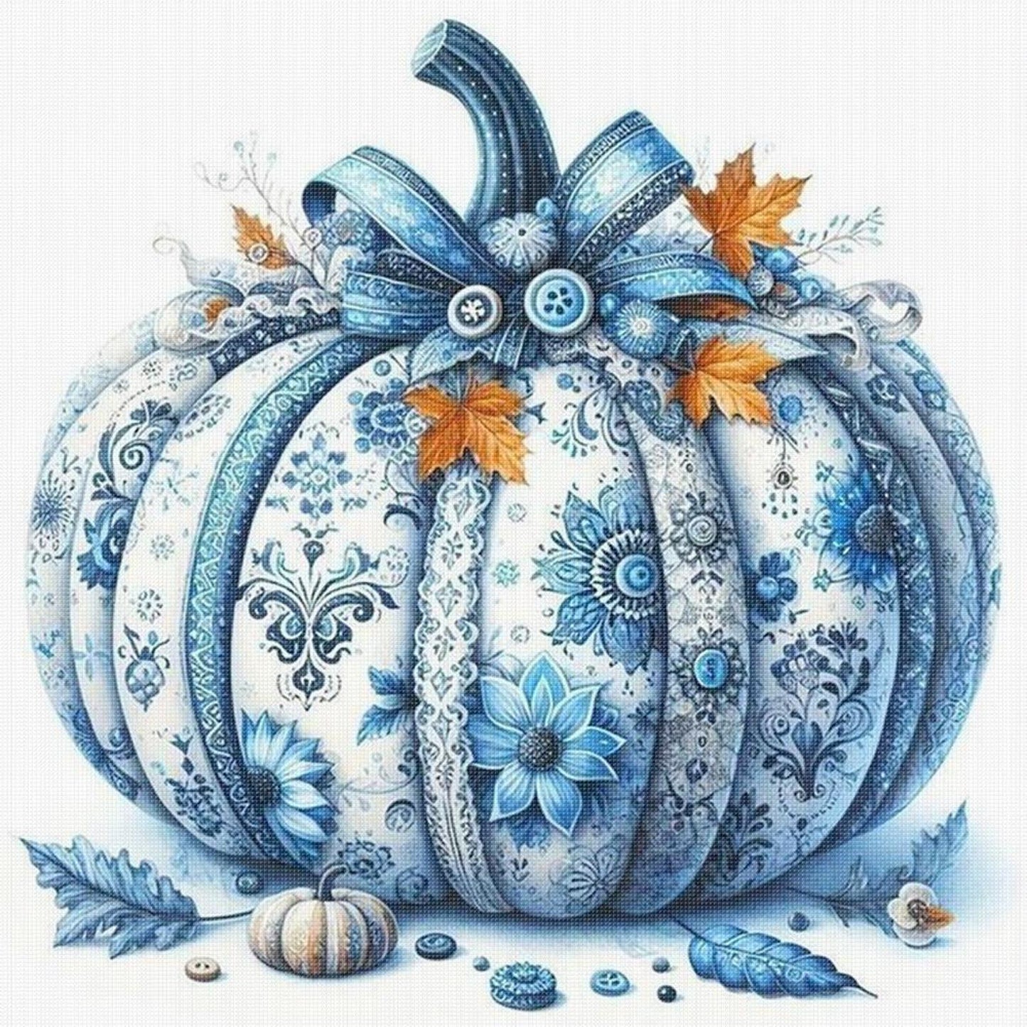Halloween Pumpkin - Full 11CT Stamped Cross Stitch 45x45CM - Yishu