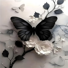 Load image into Gallery viewer, Black Butterfly 30*40CM(Canvas) Full Round Drill Diamond Painting
