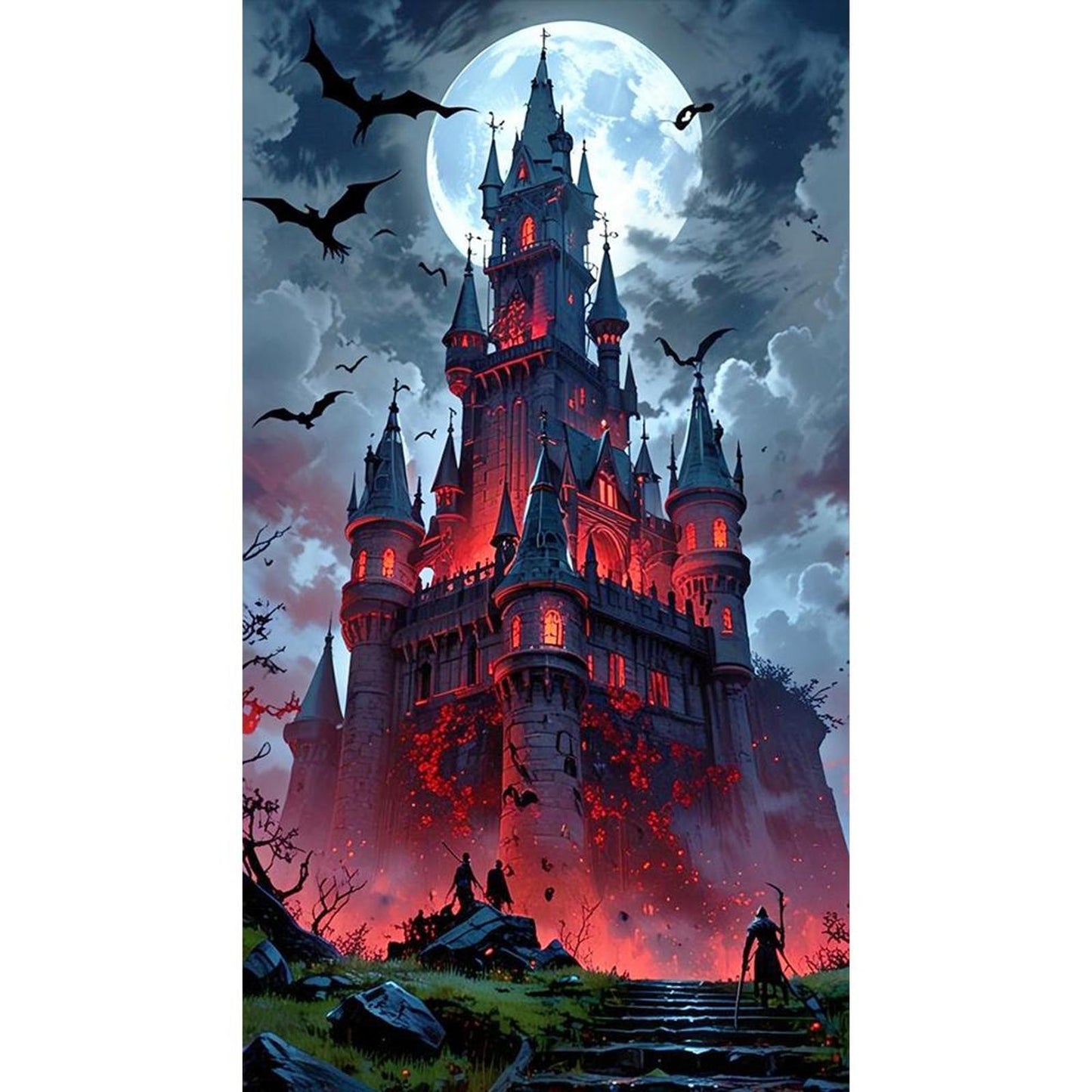 Bat Castle - Full 11CT Stamped Cross Stitch 40x70CM - Huacan