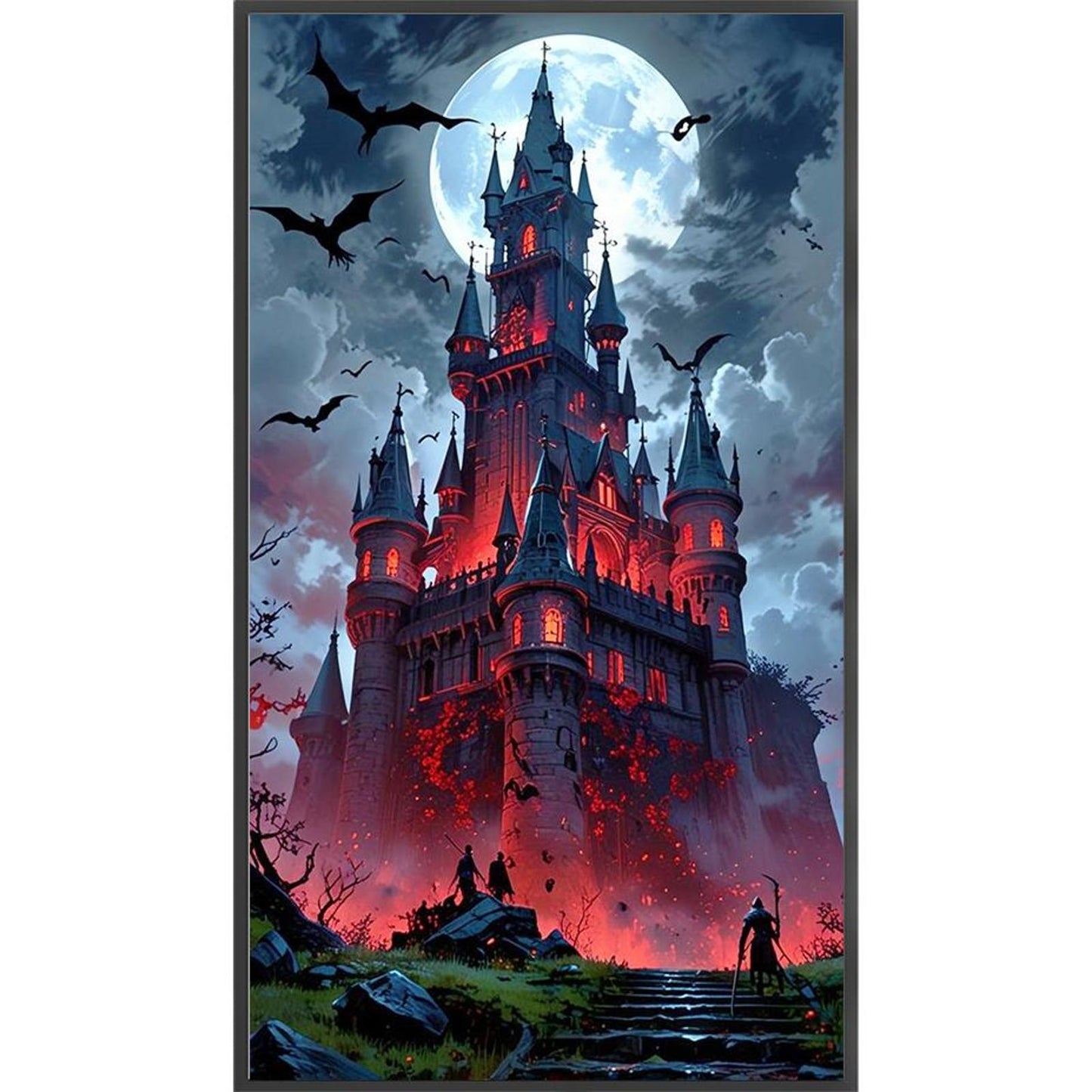 Bat Castle - Full 11CT Stamped Cross Stitch 40x70CM - Huacan