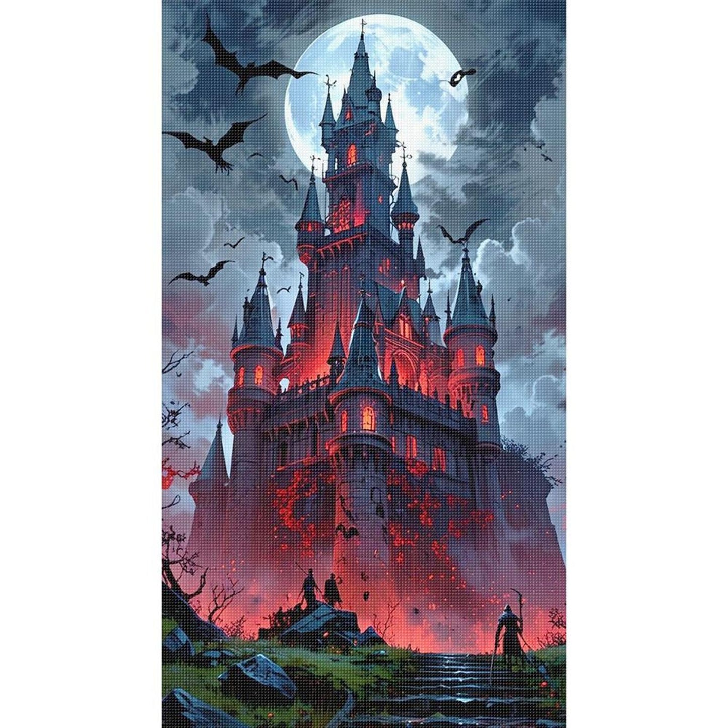 Bat Castle - Full 11CT Stamped Cross Stitch 40x70CM - Huacan