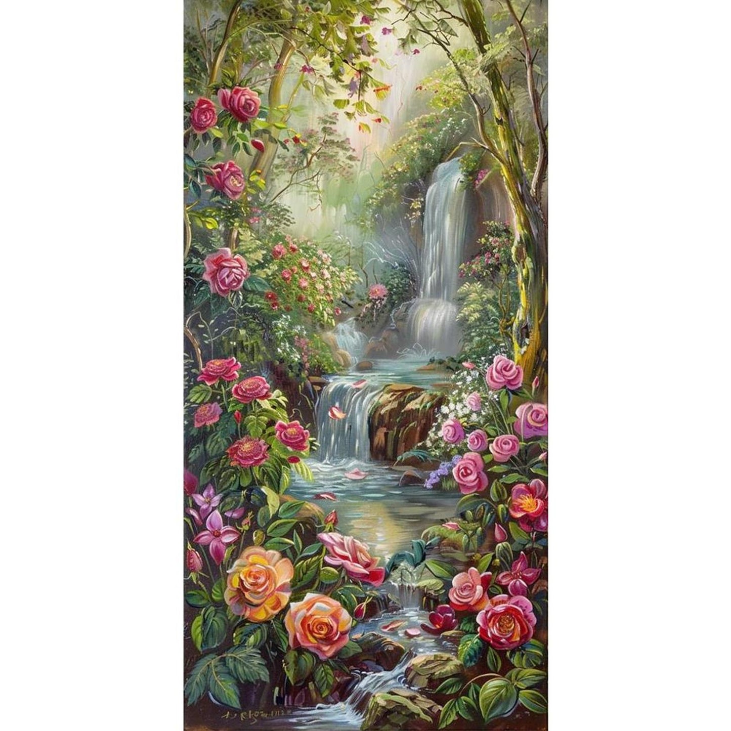 Waterfall - Full 14CT Stamped Cross Stitch 40x80CM - Huacan