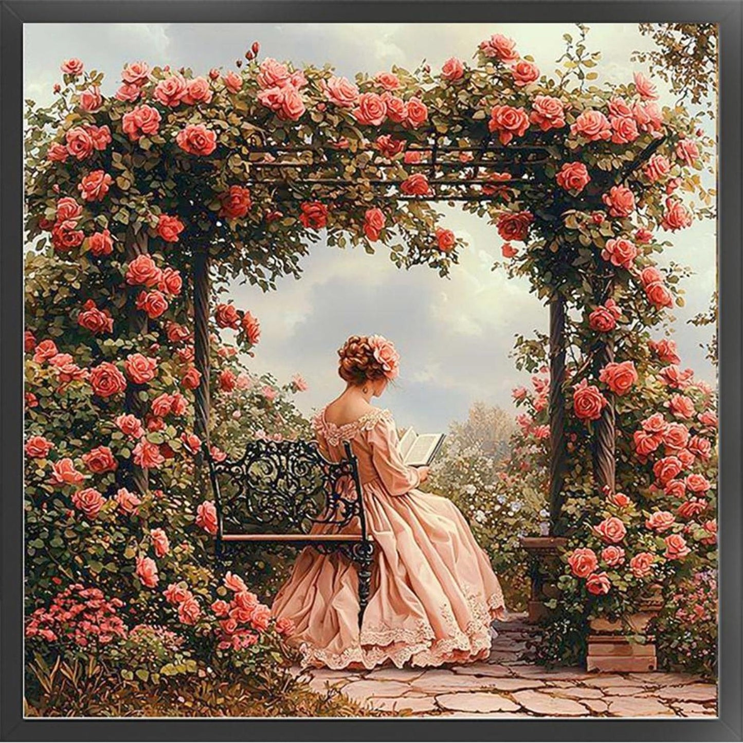 Victorian Maiden - Full 14CT Stamped Cross Stitch 50x50CM - Huacan