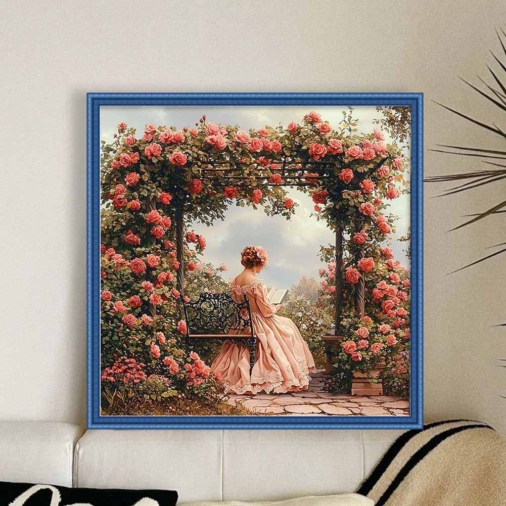 Victorian Maiden - Full 14CT Stamped Cross Stitch 50x50CM - Huacan