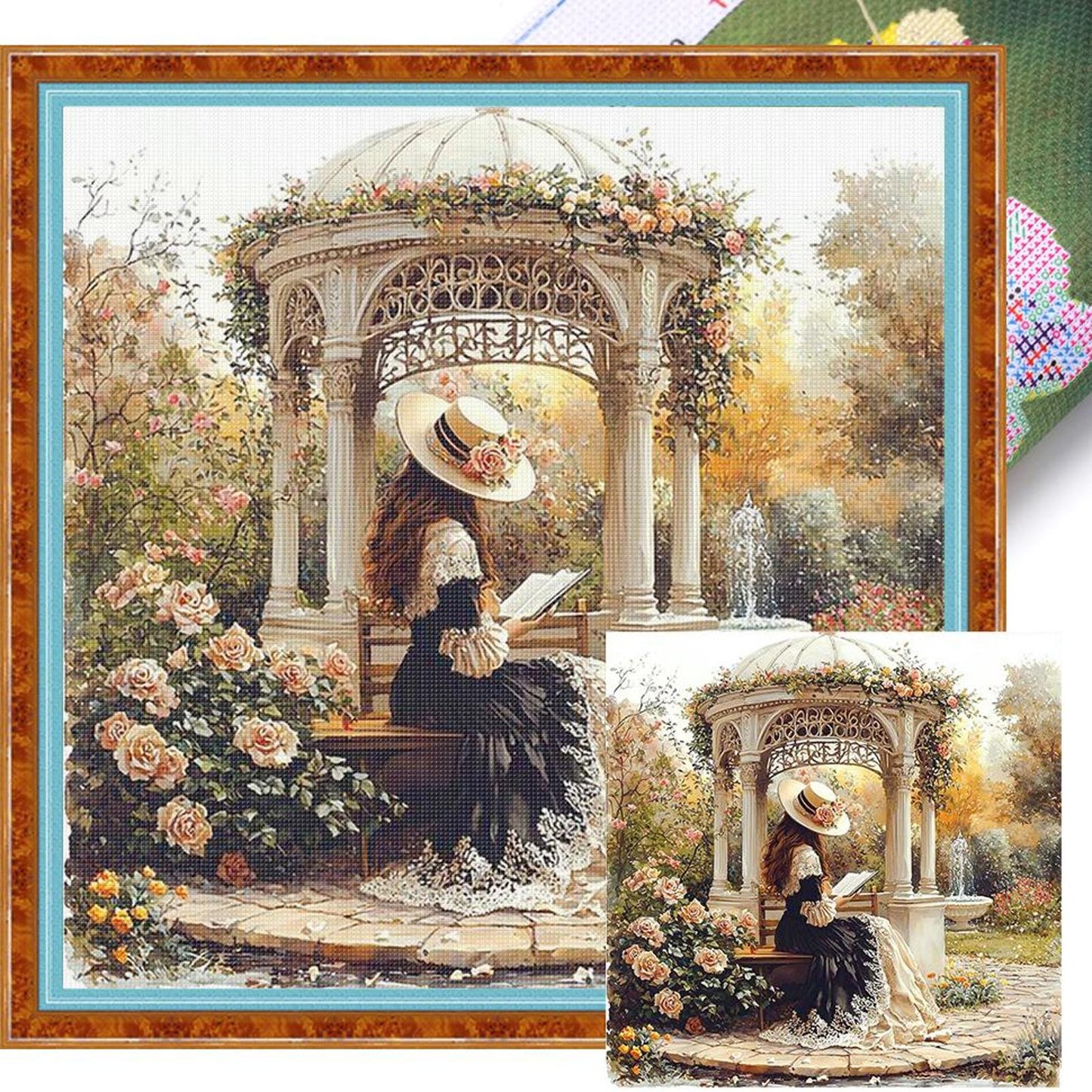 Victorian Maiden - Full 14CT Stamped Cross Stitch 50x50CM - Huacan