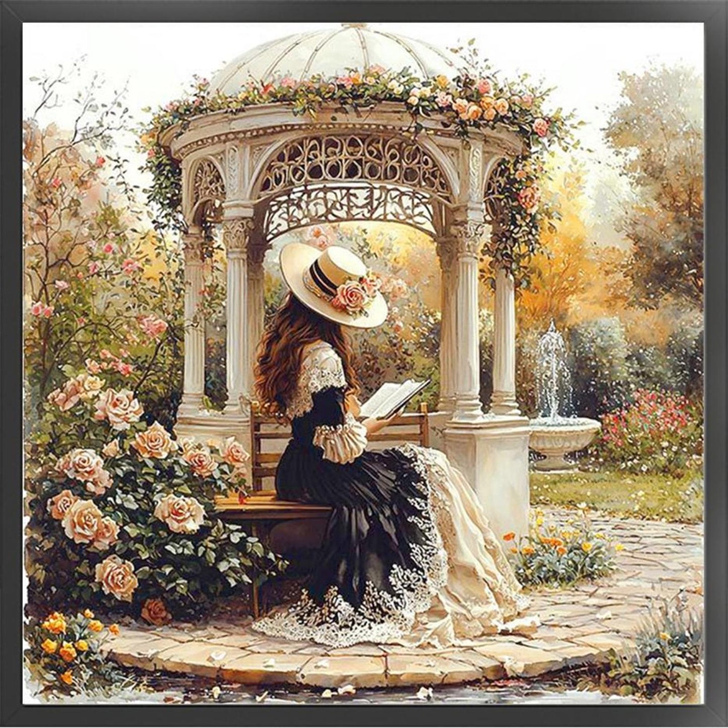Victorian Maiden - Full 14CT Stamped Cross Stitch 50x50CM - Huacan