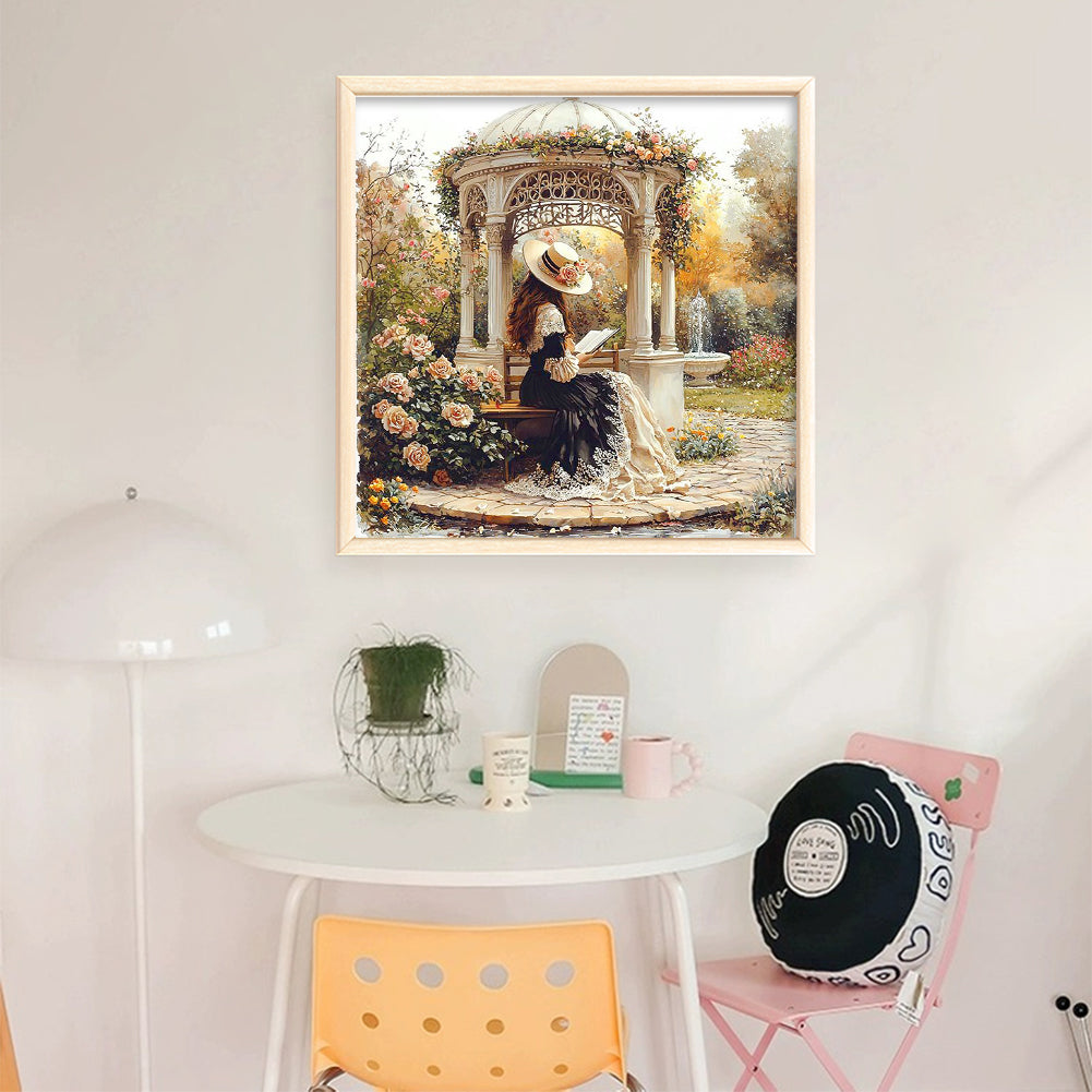 Victorian Maiden - Full 14CT Stamped Cross Stitch 50x50CM - Huacan