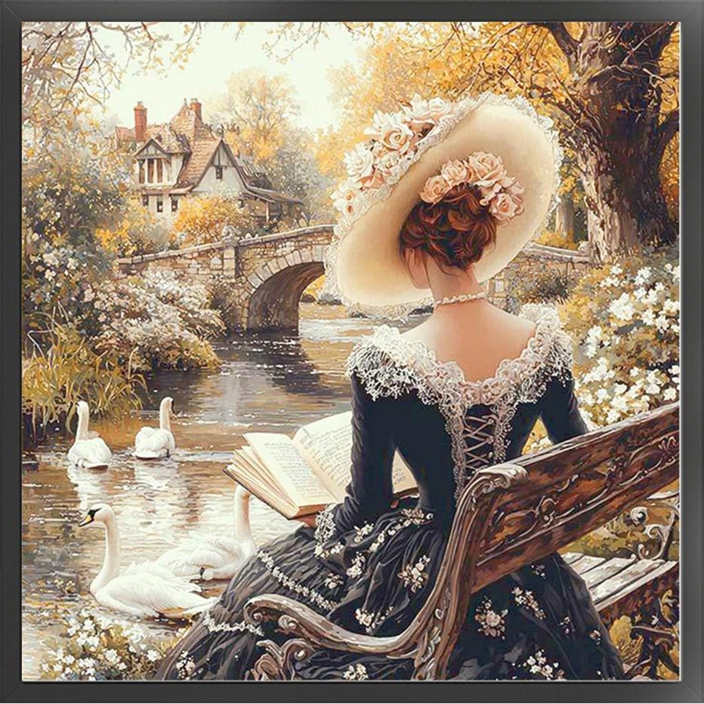 Victorian Maiden - Full 14CT Stamped Cross Stitch 50x50CM - Huacan