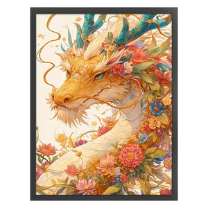 Flower Dragon - 60*80CM Stamped Cross Stitch(Mona Lisa Brand)