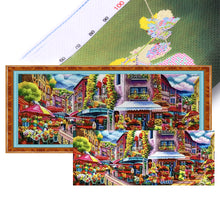 Load image into Gallery viewer, Romantic flower market - 168*68CM 11CT Stamped Cross Stitch£¨Mona Lisa Brand£©
