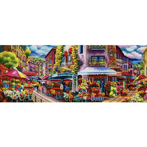 Romantic flower market - 168*68CM 11CT Stamped Cross Stitch£¨Mona Lisa Brand£©