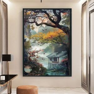 Late autumn in Jiangnan water village - 50*70CM 11CT Stamped Cross Stitch£¨Mona Lisa Brand£©
