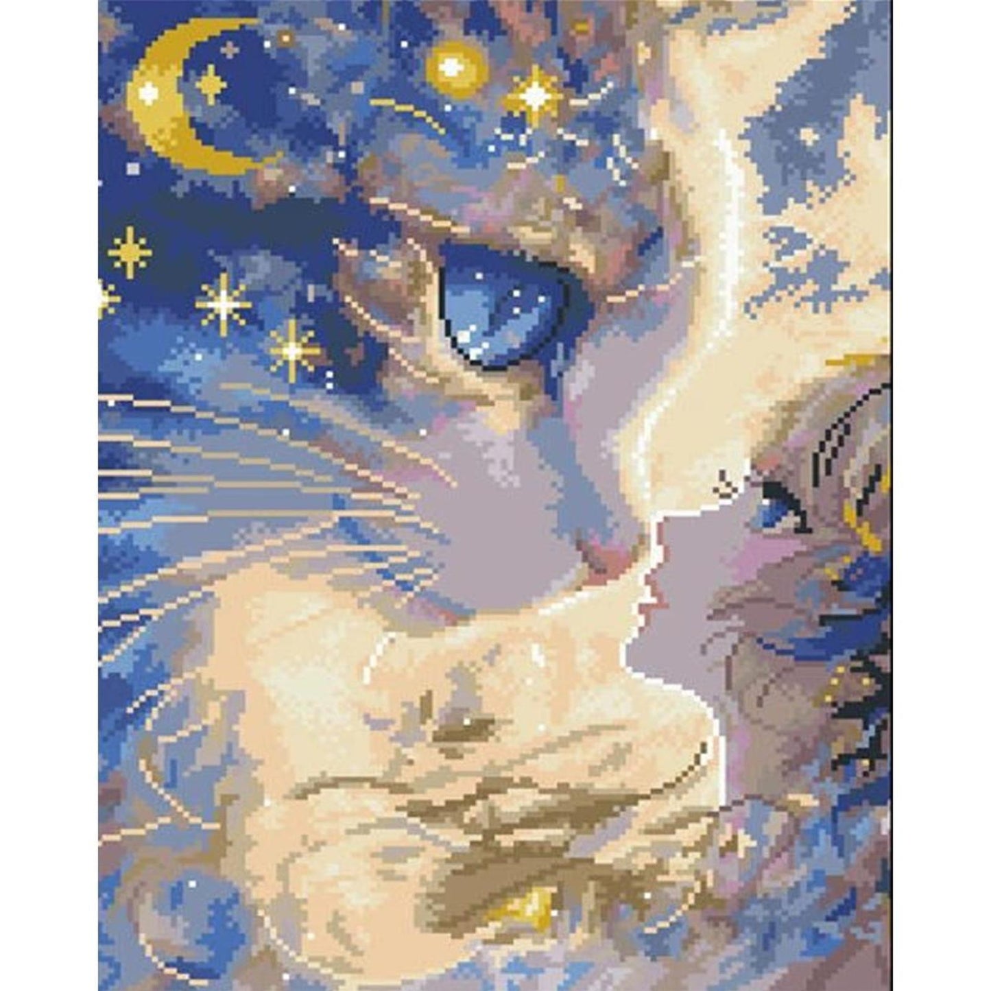 Cartoon Girl And Cat - Full 11CT Stamped Cross Stitch 40x50CM - Mona Lisa