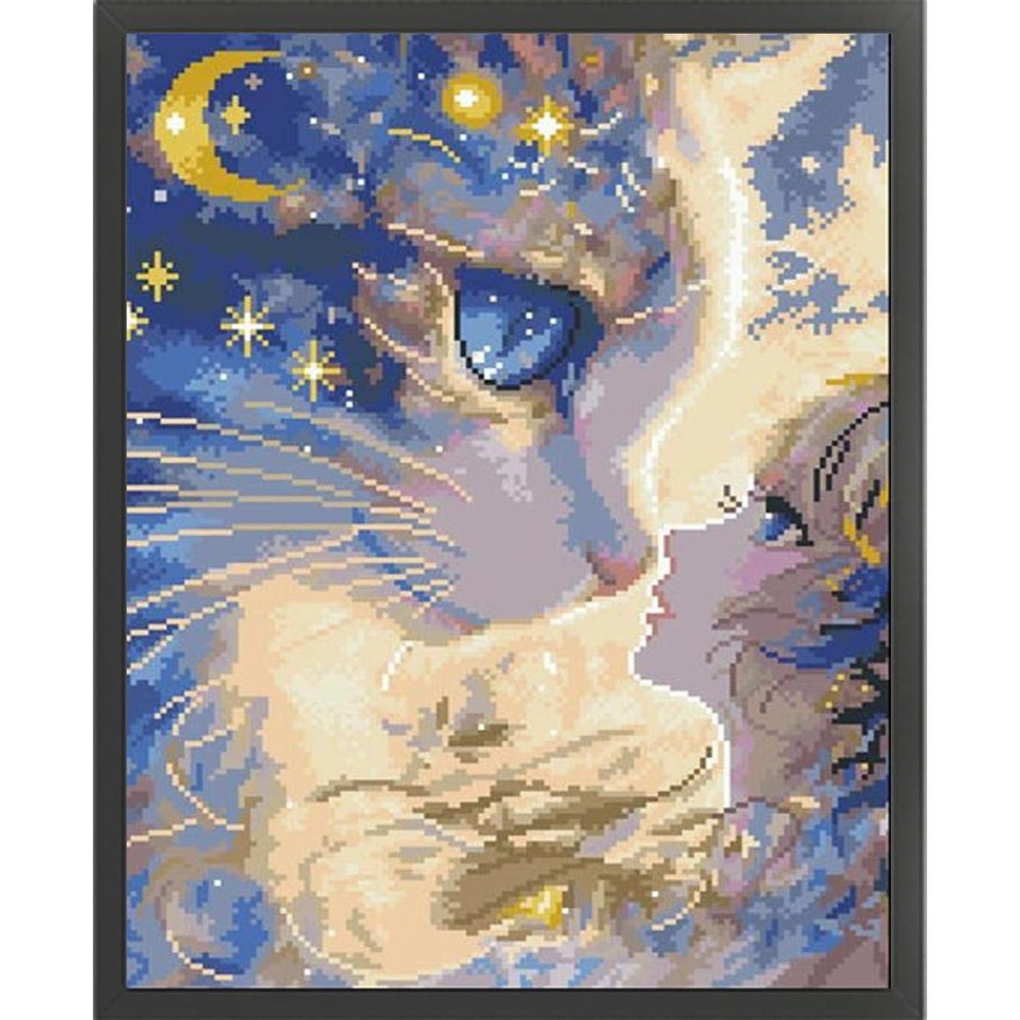 Cartoon Girl And Cat - Full 11CT Stamped Cross Stitch 40x50CM - Mona Lisa