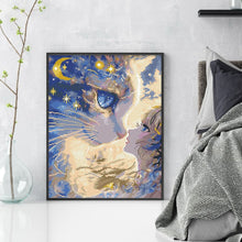 Load image into Gallery viewer, Cartoon Girl Cat - 40*50CM 11CT Stamped Cross Stitch(Mona Lisa Brand)
