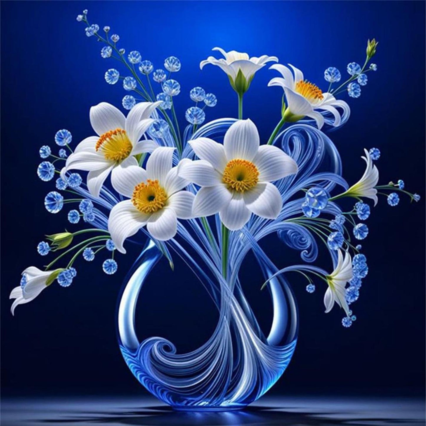 Luminous Vase - Full 11CT Stamped Cross Stitch 40x40CM - Huacan