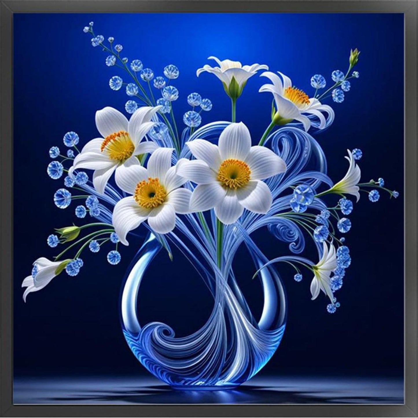 Luminous Vase - Full 11CT Stamped Cross Stitch 40x40CM - Huacan