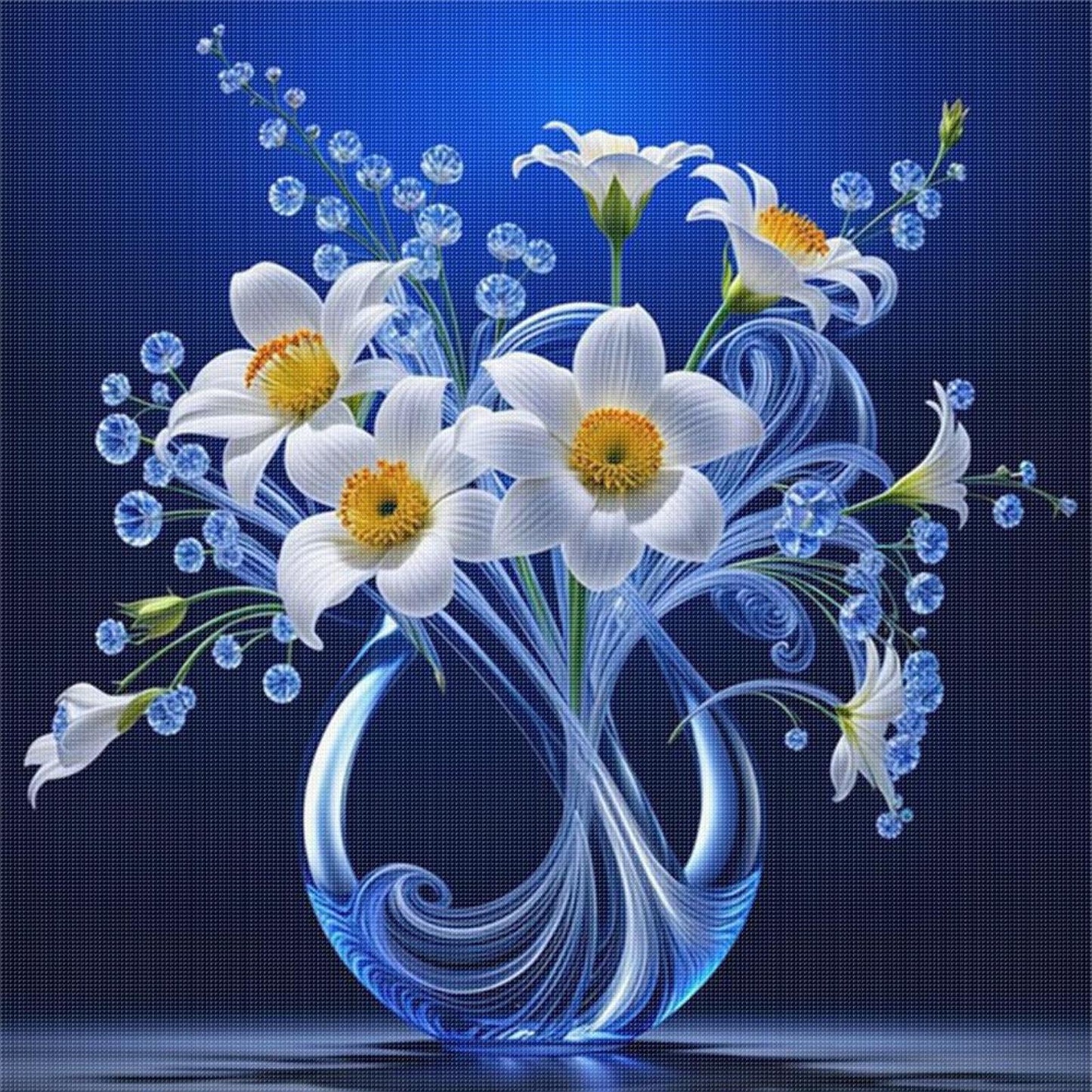 Luminous Vase - Full 11CT Stamped Cross Stitch 40x40CM - Huacan