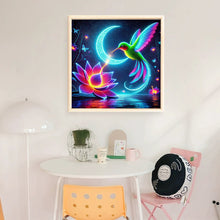Load image into Gallery viewer, Glow-In-The-Dark Lotus Hummingbird - 40*40CM 11CT Stamped Cross Stitch
