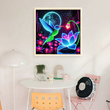Load image into Gallery viewer, Glow-In-The-Dark Lotus Hummingbird - 40*40CM 11CT Stamped Cross Stitch
