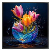 Load image into Gallery viewer, Glow-In-The-Dark Tulip Vase - 40*40CM 11CT Stamped Cross Stitch

