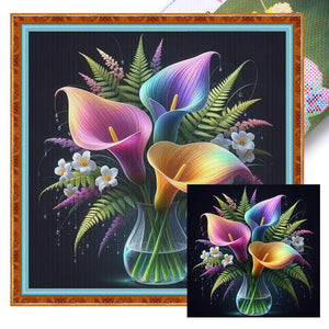 Calli Flower Vase - 40*40CM 11CT Stamped Cross Stitch