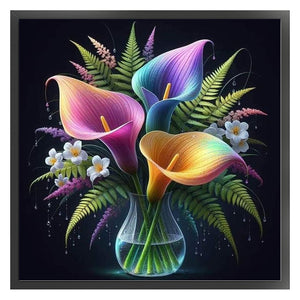 Calli Flower Vase - 40*40CM 11CT Stamped Cross Stitch