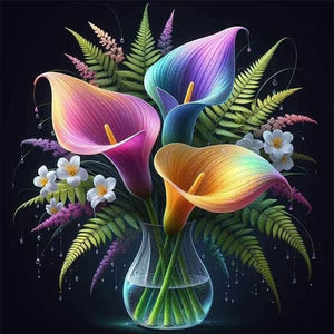 Calli Flower Vase - 40*40CM 11CT Stamped Cross Stitch