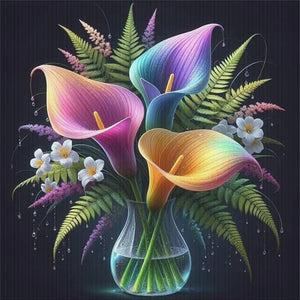 Calli Flower Vase - 40*40CM 11CT Stamped Cross Stitch