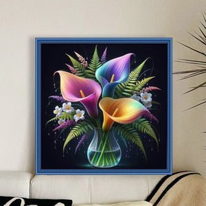 Calli Flower Vase - 40*40CM 11CT Stamped Cross Stitch