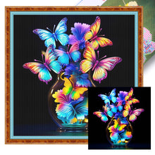 Load image into Gallery viewer, Glow-In-The-Dark Butterfly Vase - 40*40CM 11CT Stamped Cross Stitch
