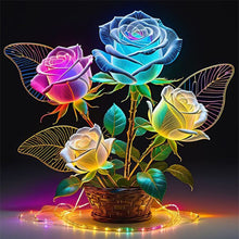 Load image into Gallery viewer, Glow-In-The-Dark Rose Vase - 40*40CM 11CT Stamped Cross Stitch
