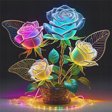 Load image into Gallery viewer, Glow-In-The-Dark Rose Vase - 40*40CM 11CT Stamped Cross Stitch
