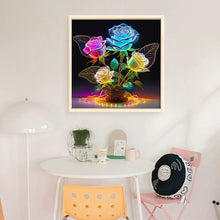 Load image into Gallery viewer, Glow-In-The-Dark Rose Vase - 40*40CM 11CT Stamped Cross Stitch
