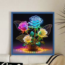 Load image into Gallery viewer, Glow-In-The-Dark Rose Vase - 40*40CM 11CT Stamped Cross Stitch
