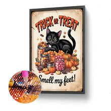 Load image into Gallery viewer, Halloween Cat 30*45CM(Canvas) Full Round Drill Diamond Painting
