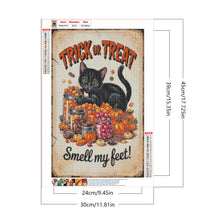 Load image into Gallery viewer, Halloween Cat 30*45CM(Canvas) Full Round Drill Diamond Painting
