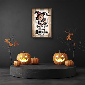 Halloween Witch And Cat 30*45CM(Canvas) Full Round Drill Diamond Painting