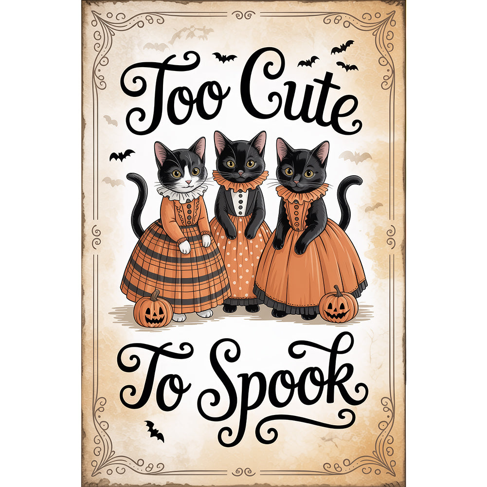 Halloween Cats 30*45CM(Canvas) Full Round Drill Diamond Painting